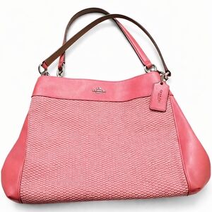 👜Coach Lexy Legacy Shoulder Bag | Red w/ Pink Undertones | Leather | Hangtag